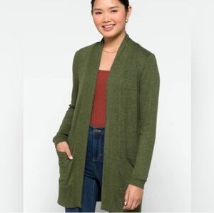 NEW Bobeau Jenny Brushed Open Front Stretch Knit Cardigan Lightweight Size PS